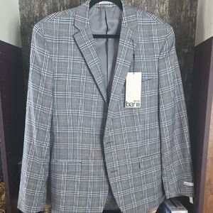 Bar III Men's Classic Gray Checkered Blazer